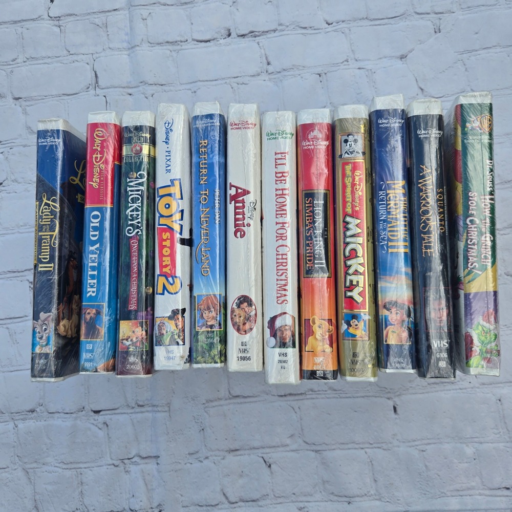Disney VHS Lot of 12 Factory Sealed New Toy Story 2 Lion King II Grinch Annie